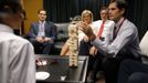 Republican presidential nominee and former Massachusetts Governor Mitt Romney (2nd R), his wife Ann (3rd R) and their son Josh (2nd L) watch their son Matt (R) and their grandson Nick (L) play a game in the hold room before the first 2012 U.S. presidential debate against U.S. President Barack Obama in Denver October 3, 2012. REUTERS/Brian Snyder (UNITED STATES - Tags: POLITICS ELECTIONS USA PRESIDENTIAL ELECTION) Published: Říj. 4, 2012, 1:21 dop.