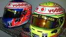 Formule 1: Sergio Pérez a Jenson Button, helmy