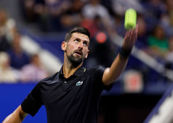 Novak Djokovič v utkání 3. kola US Open 2025