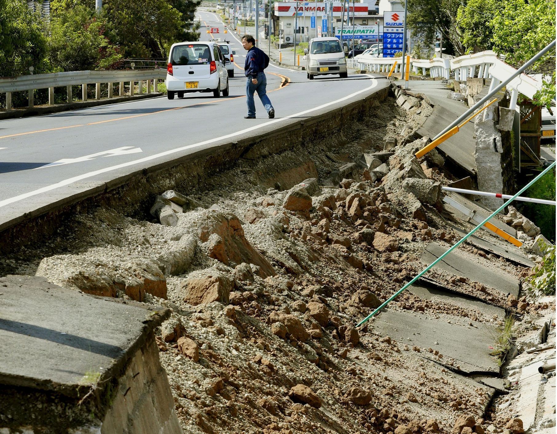Zemětřesení v Japonsku, foto z Mašiki