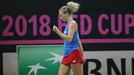 Kateřina Siniaková ve finále Fed Cupu 2018 Česko - USA