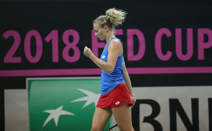 Kateřina Siniaková ve finále Fed Cupu 2018 Česko - USA