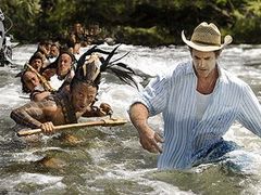 Apocalypto Mela Gibsona - Mel Gibson (vpravo) při natáčení filmu