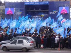 Kyjevský mítink Strany regionů, kterou vede Viktor Janukovyč.