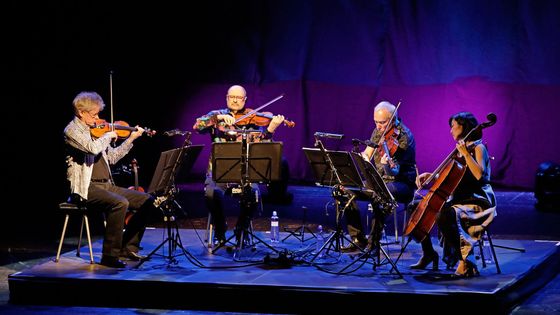 Zleva houslisté David Harrington a John Sherba, violista Hank Dutt a cellistka Sunny Yangová.