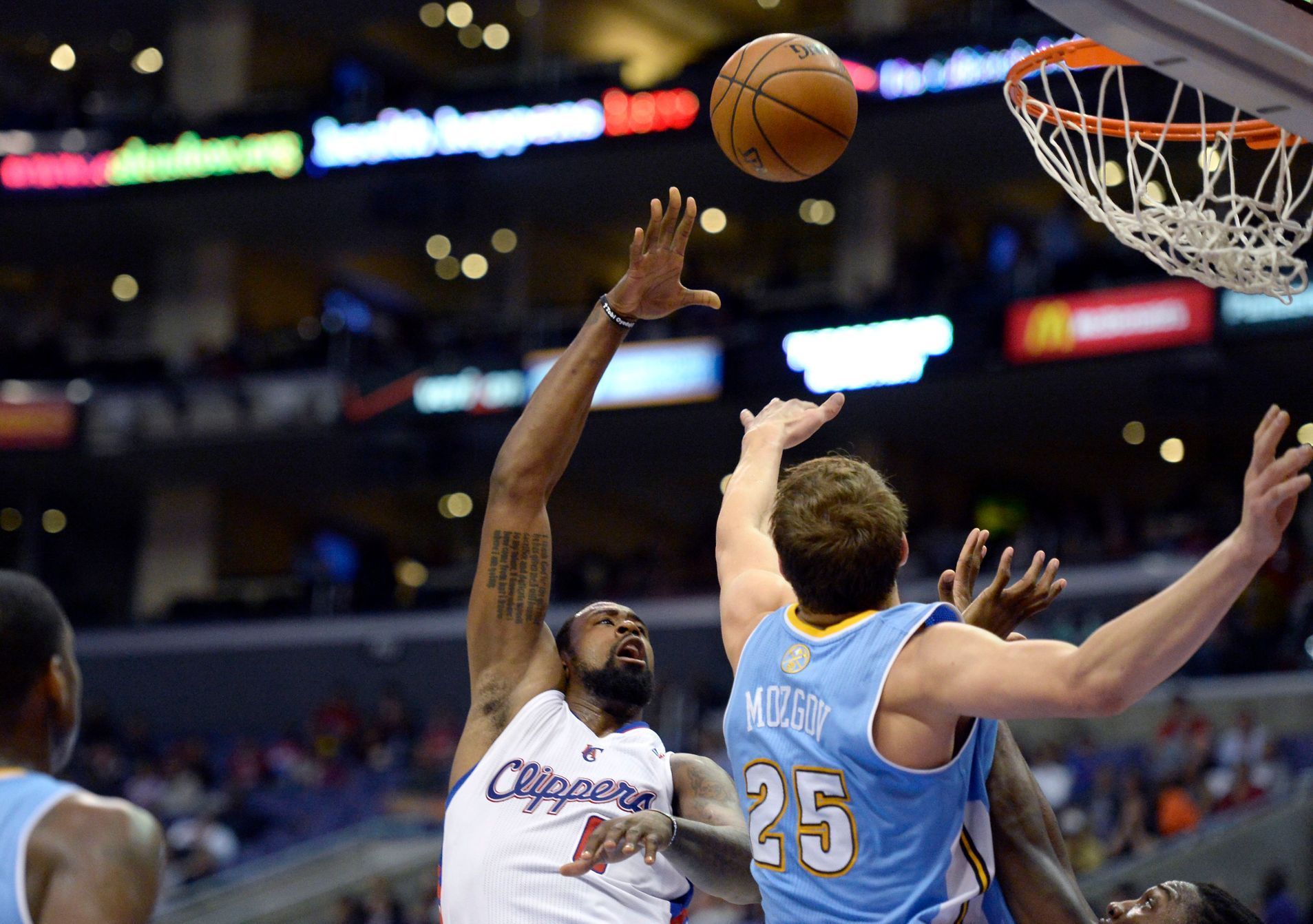 NBA: Denver Nuggets at Los Angeles Clippers (DeAndre Jordan, Timofey Mozgov)