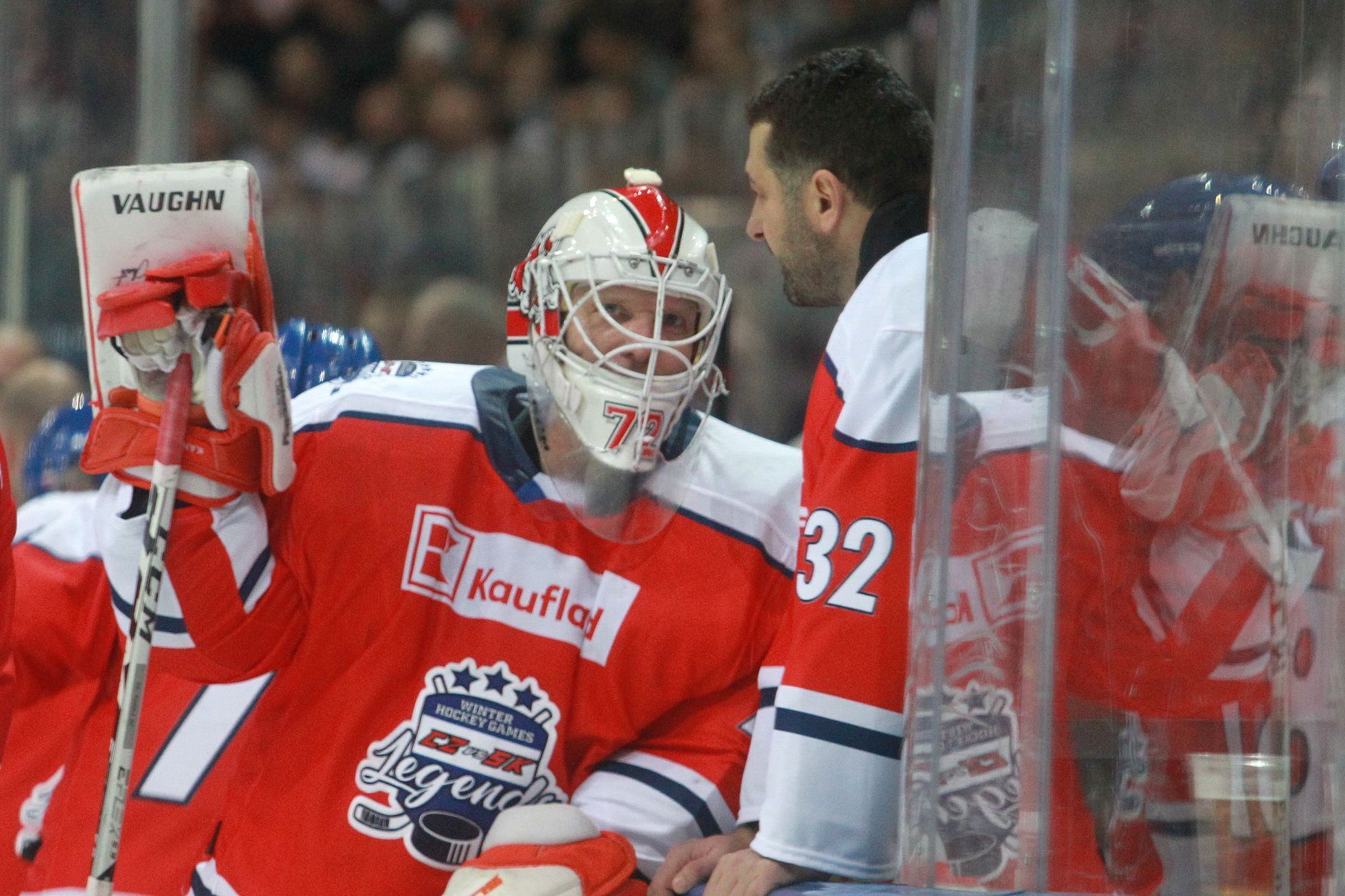 Zápas legend 2023, O2 arena, Česko - Slovensko (Dušan Salfický, Roman Čechmánek)