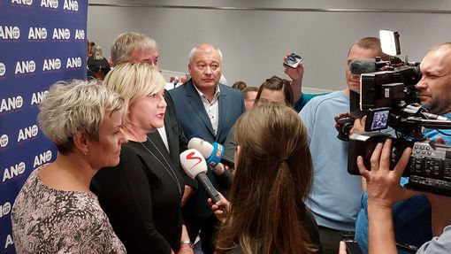 Alena Schillerová ve volebním štábu ANO v Brně.