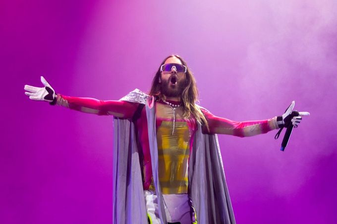 Jared Leto při loňském koncertu Thirty Seconds to Mars.