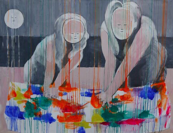 Daniel Balabán: Resuscitace malby, 2018, akryl na plátně, 150 x 200 cm.