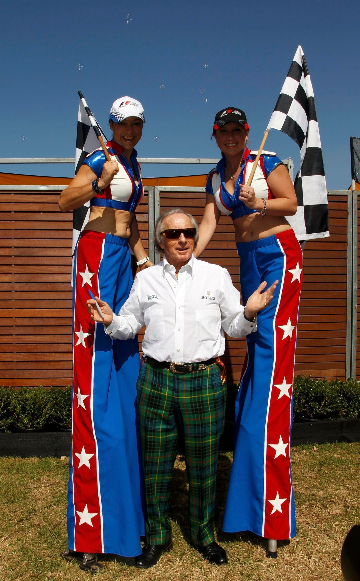 Formula One racing legend Stewart attends the first practice session of the Australian F1 Grand Prix in Melbourne