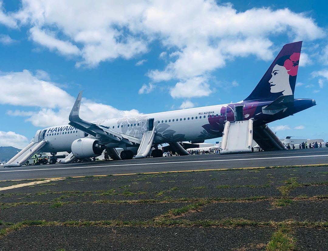 Proudové letadlo Flight 47 aerolinií Hawaiian Airlines