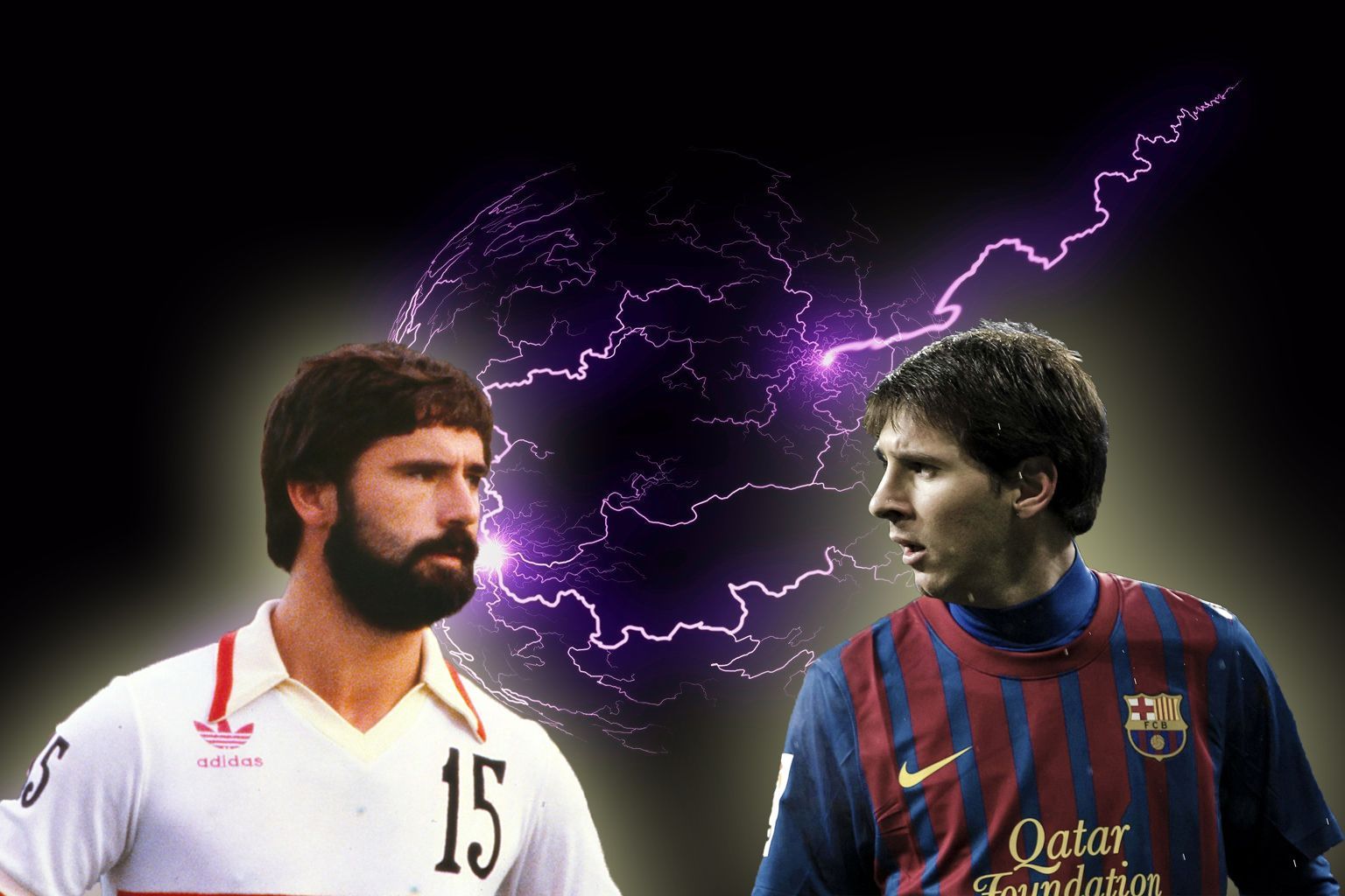 Gerd Müller vs. Lionel Messi - koláž