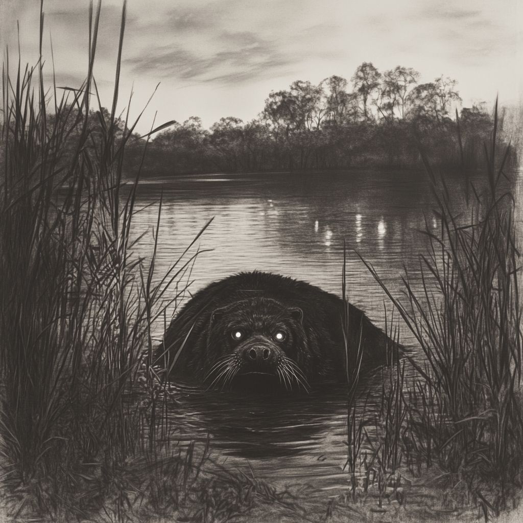 Bunyip, Mýtické bytosti – vizualizace světových mýtických bytostí dle AI, mýtus, bytost, bytosti, mytologie, AI, umělá inteligence, historie, Magazín