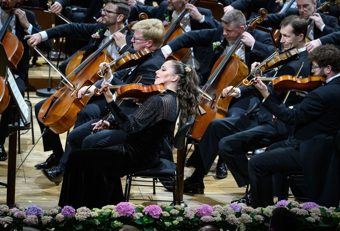 Snímek ze zahajovacího koncertu sezony České filharmonie.