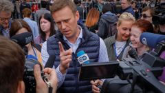 Alexej Navalnyj na demonstraci v Moskvě, 30. duben 2018