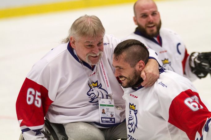 Česko - Norsko, čtvrtfinále MS v parahokeji 2019 (Miroslav Hrbek a Pavel Doležal)