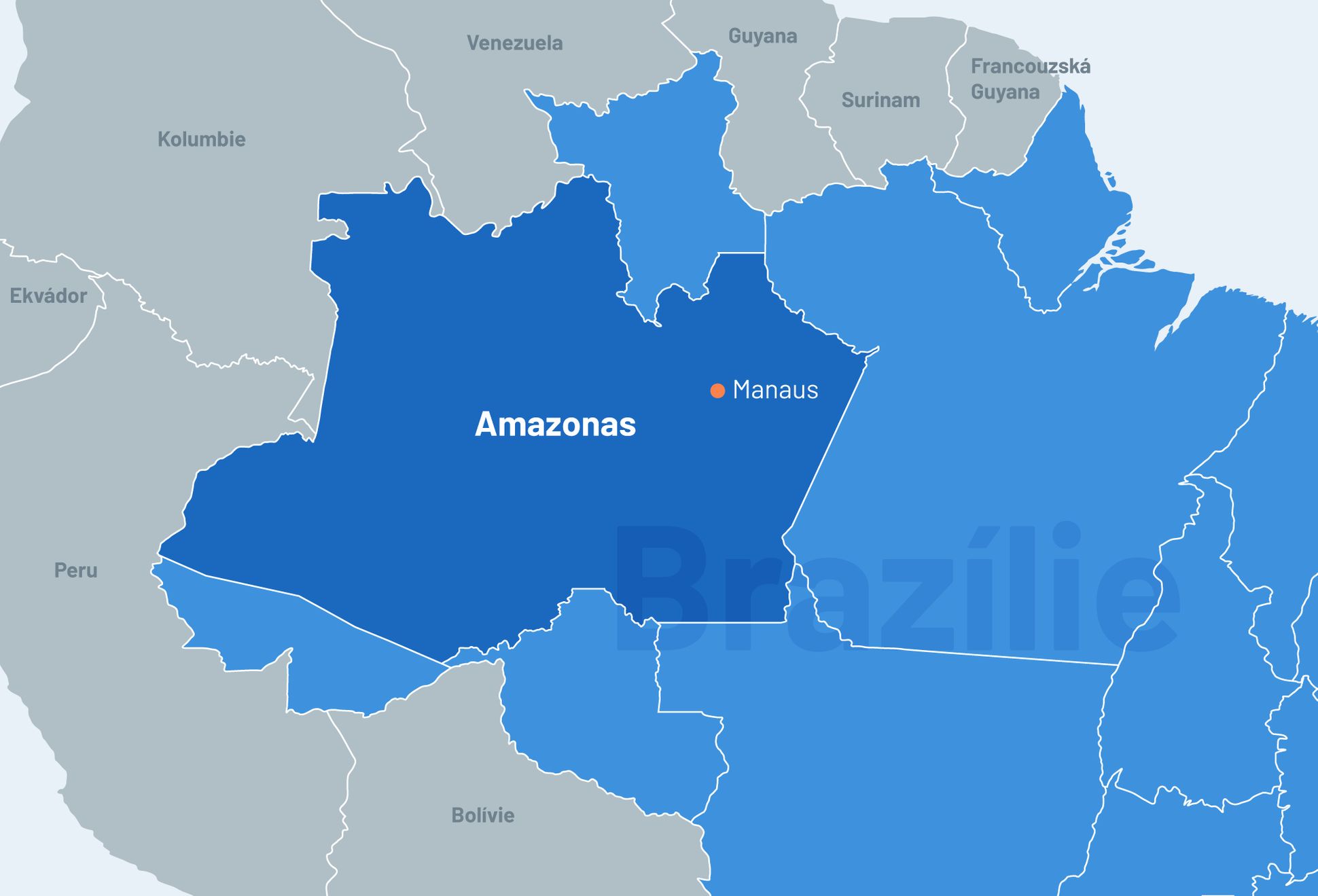 Amazonas - Brazílie - mapa