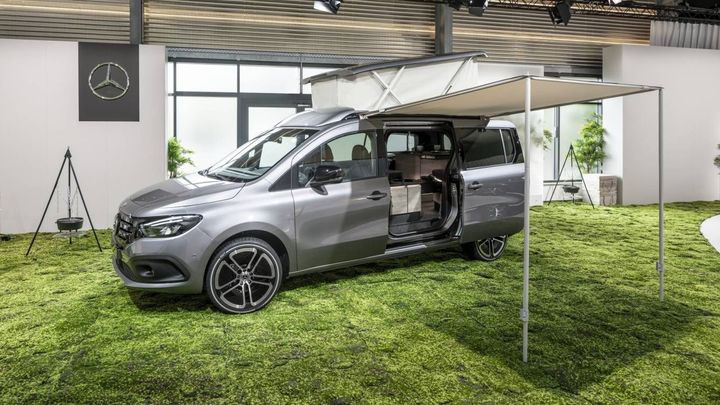 Elektrická obytka Mercedesu přijede už příští rok. EQT Marco Polo ubytuje čtyři lidi; Zdroj foto: Mercedes-Benz