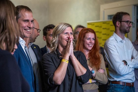 Jan Čižinský (left) in the Prague election staff.