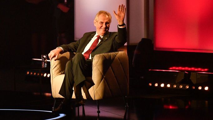 Prezidentští kandidáti Miloš Zeman (na snímku) a Jiří Drahoš se setkali 23. ledna 2018 v Praze k první televizní debatě před druhým kolem prezidentských voleb.