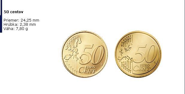 Euro: přední strana 50 centů