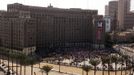 People gather in Tahrir square to celebrate the anniversary of an attack on Israeli forces during the 1973 war, in Cairo