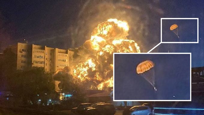 Jeden ze svědků zachytil první momenty po pondělním pádu ruského stíhacího letounu na obytnou budovu v Jejsku.