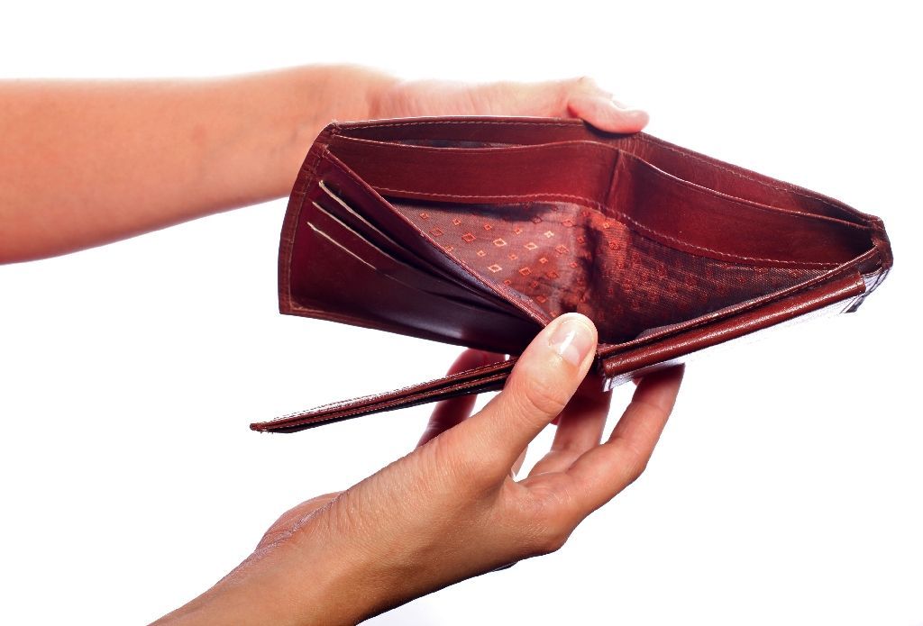 Chudoba, prázdná peněženka - ilustrační foto