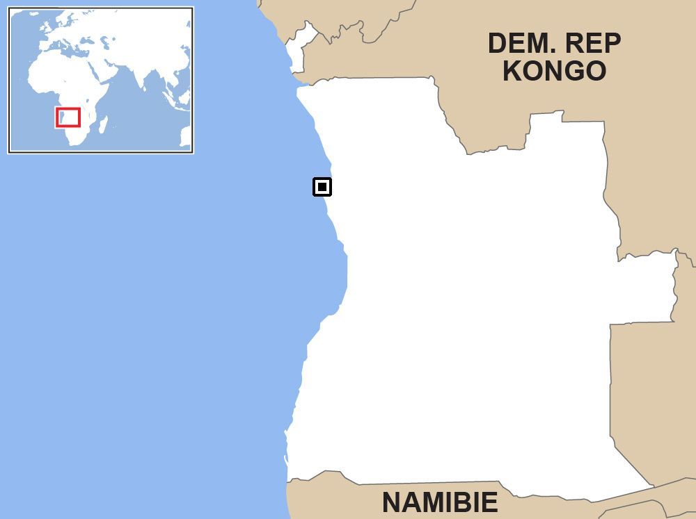 Angola, slepá mapa