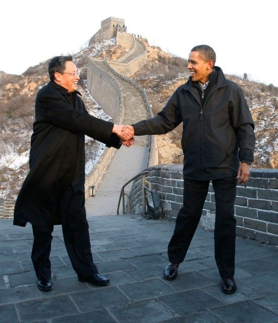 Barack Obama na Velké čínské zdi