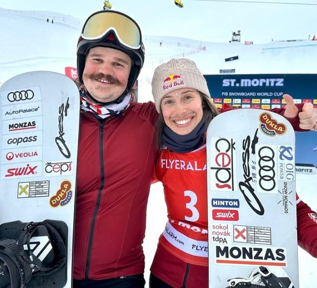 Kryštof Choura a Eva Samková na SP ve Sv. Mořici. | Foto: Instagram Czech Ski & Snowboard