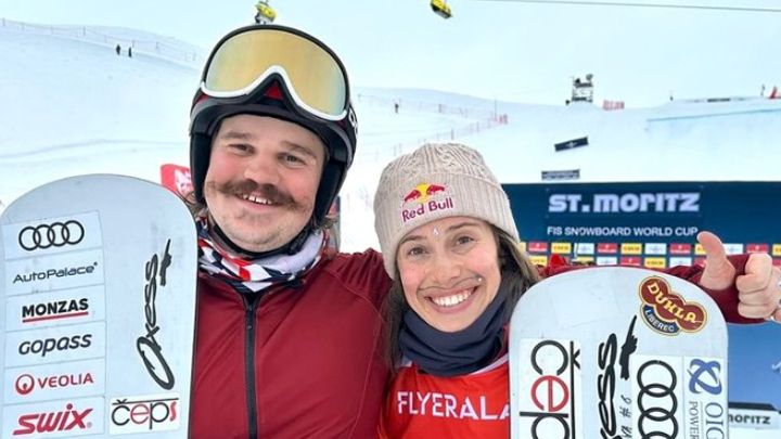 Další knírač na snowboardu. Chceme dohnat špičku, už to nebude jen o Evě, věří Choura; Zdroj foto: Instagram Czech Ski & Snowboard