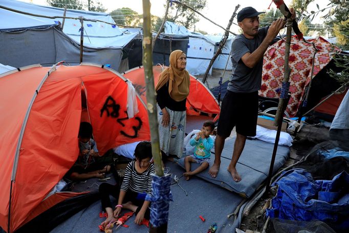 Život migrantů na řeckém ostrově Lesbos. Září 2018.