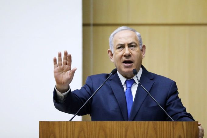 Benjamin Netanjahu při projevu v Knesetu