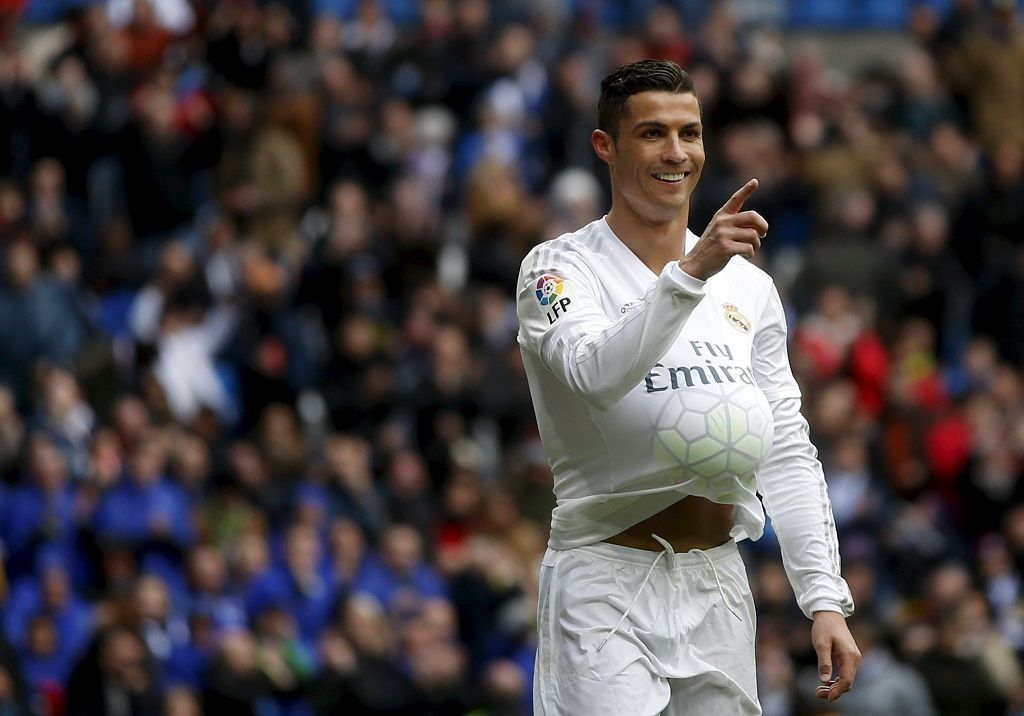 Ronaldo z Realu Madrid slaví jednu ze svých čtyř branek