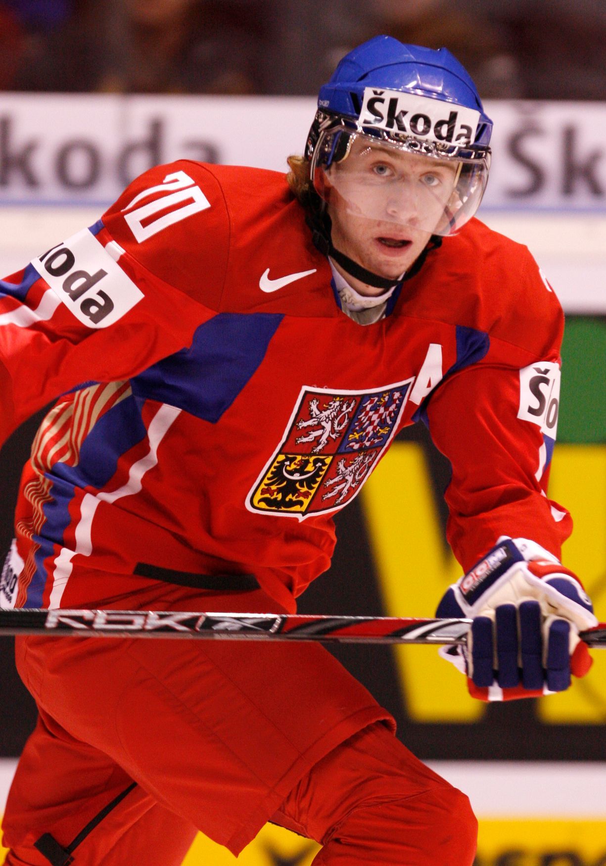 Český hokejový útočník Jakub Voráček na MS juniorů 2008