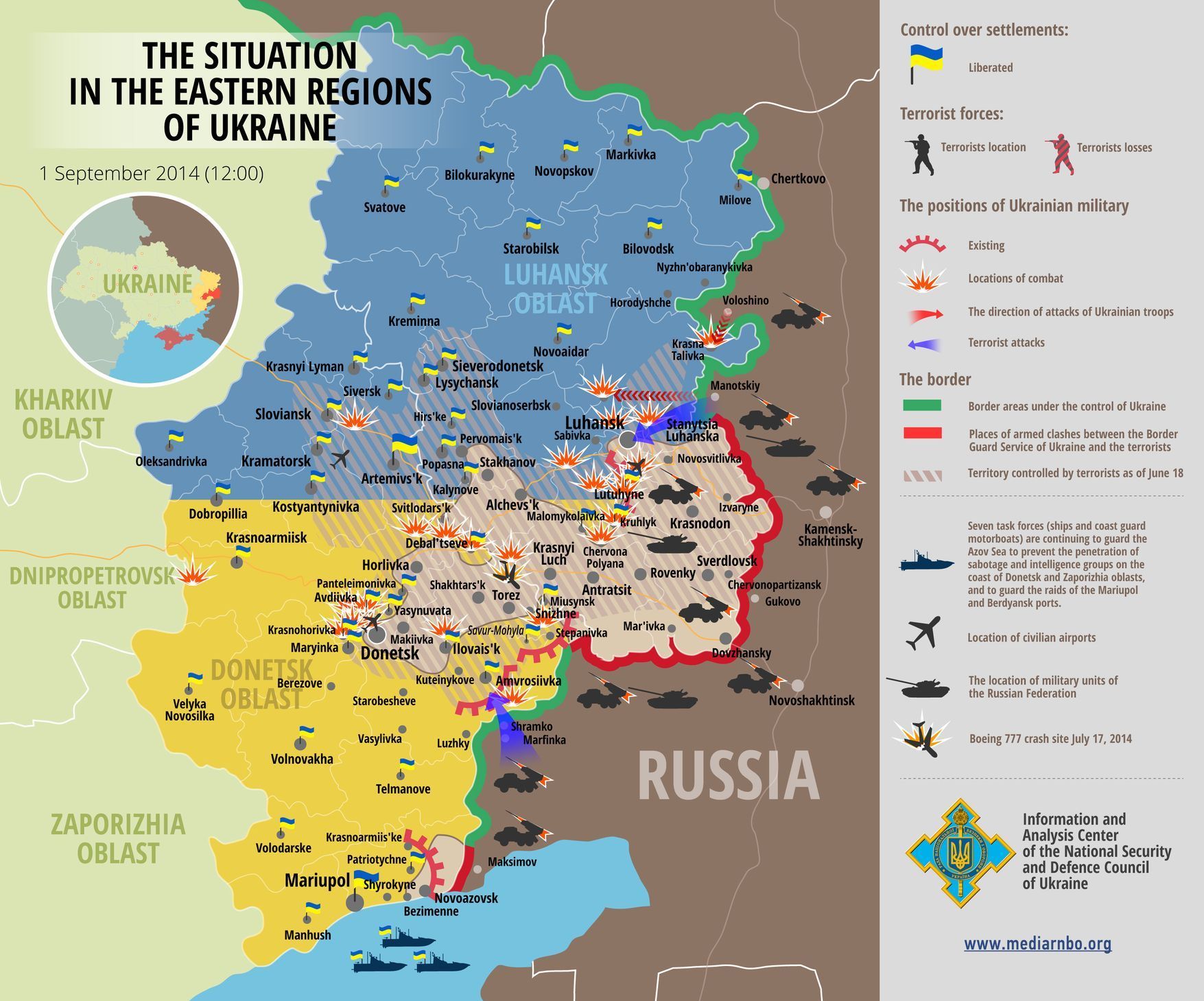 Ukrajina - mapa - 1. září