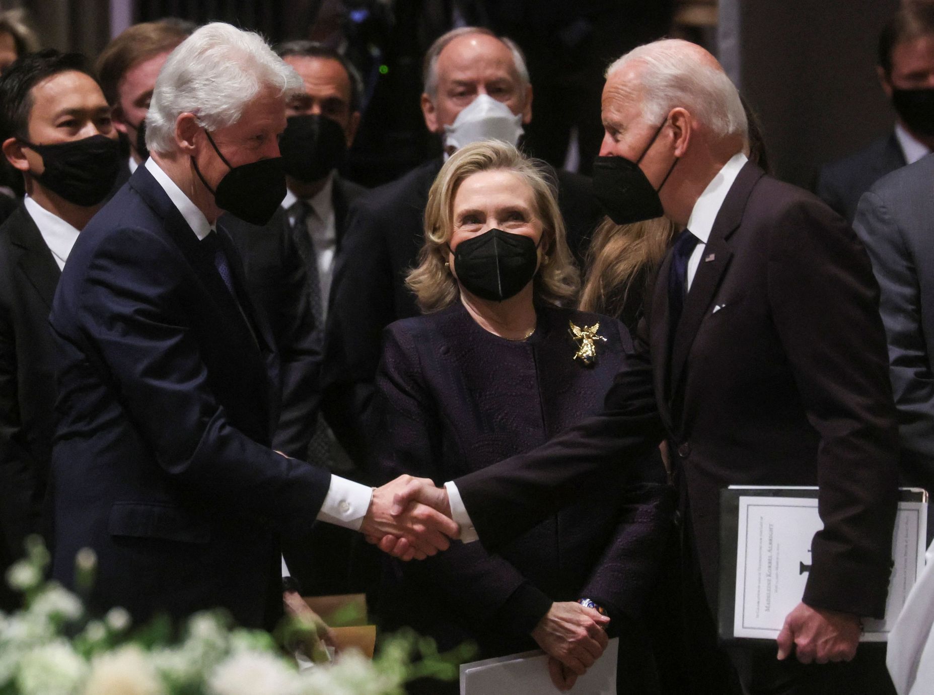 pohřeb Madeleine Albright Hillary Clinton Bill Clinton Joe Biden
