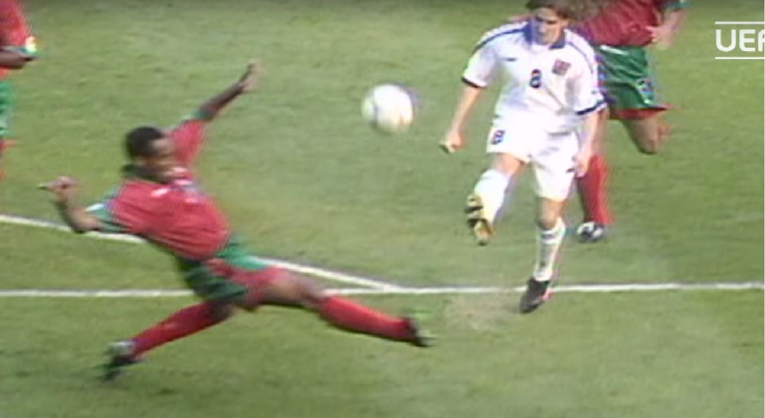 fotbal, ME 1996, čtvrtfinále, Česko - Portugalsko, Karel Poborský, Helder Cristóvao
