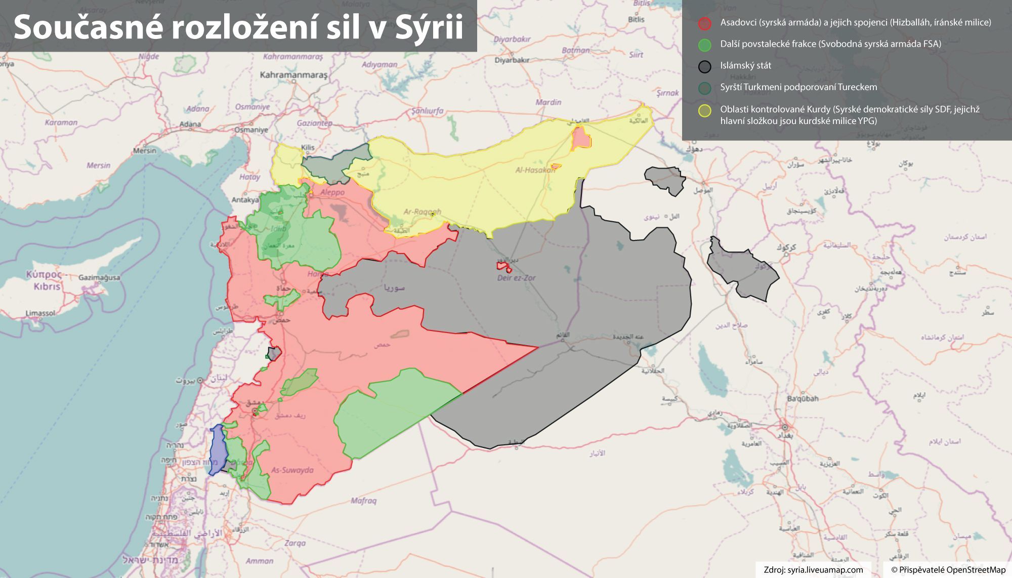 Současné rozložení sil v Sýrii