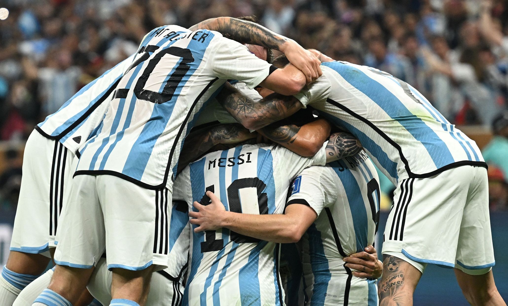 Finále MS ve fotbale 2022, Argentina - Francie: Argentinci slaví gól