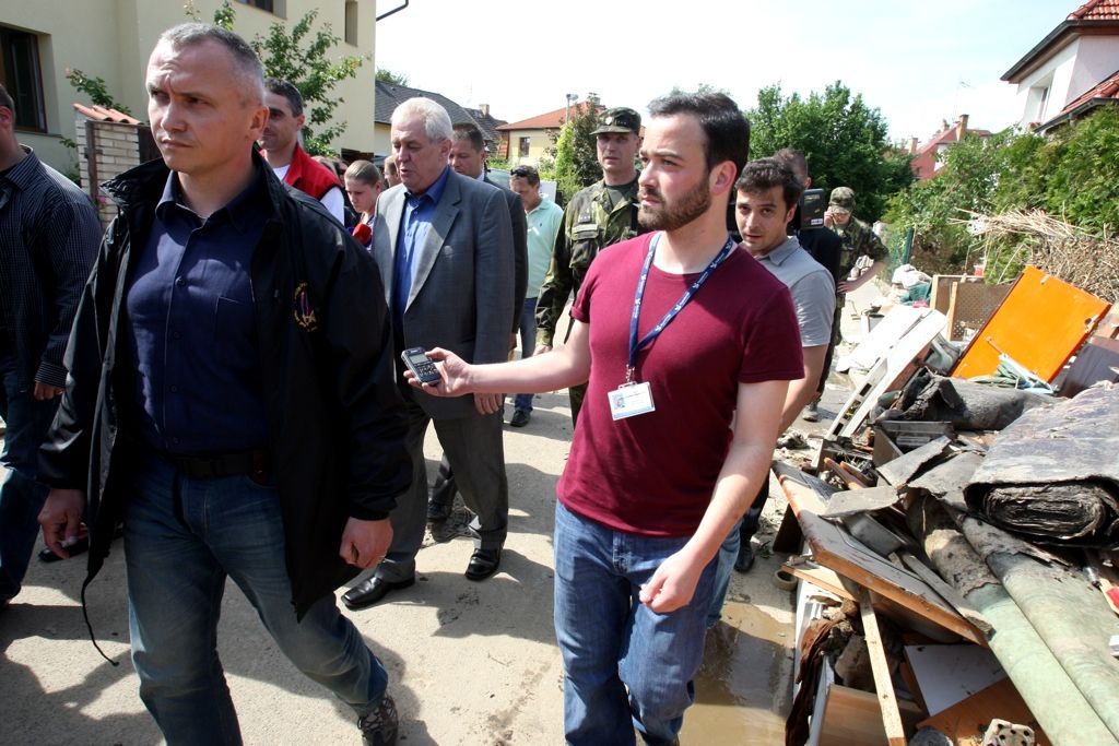 Prezident navštívil Lahovičky postižené povodní