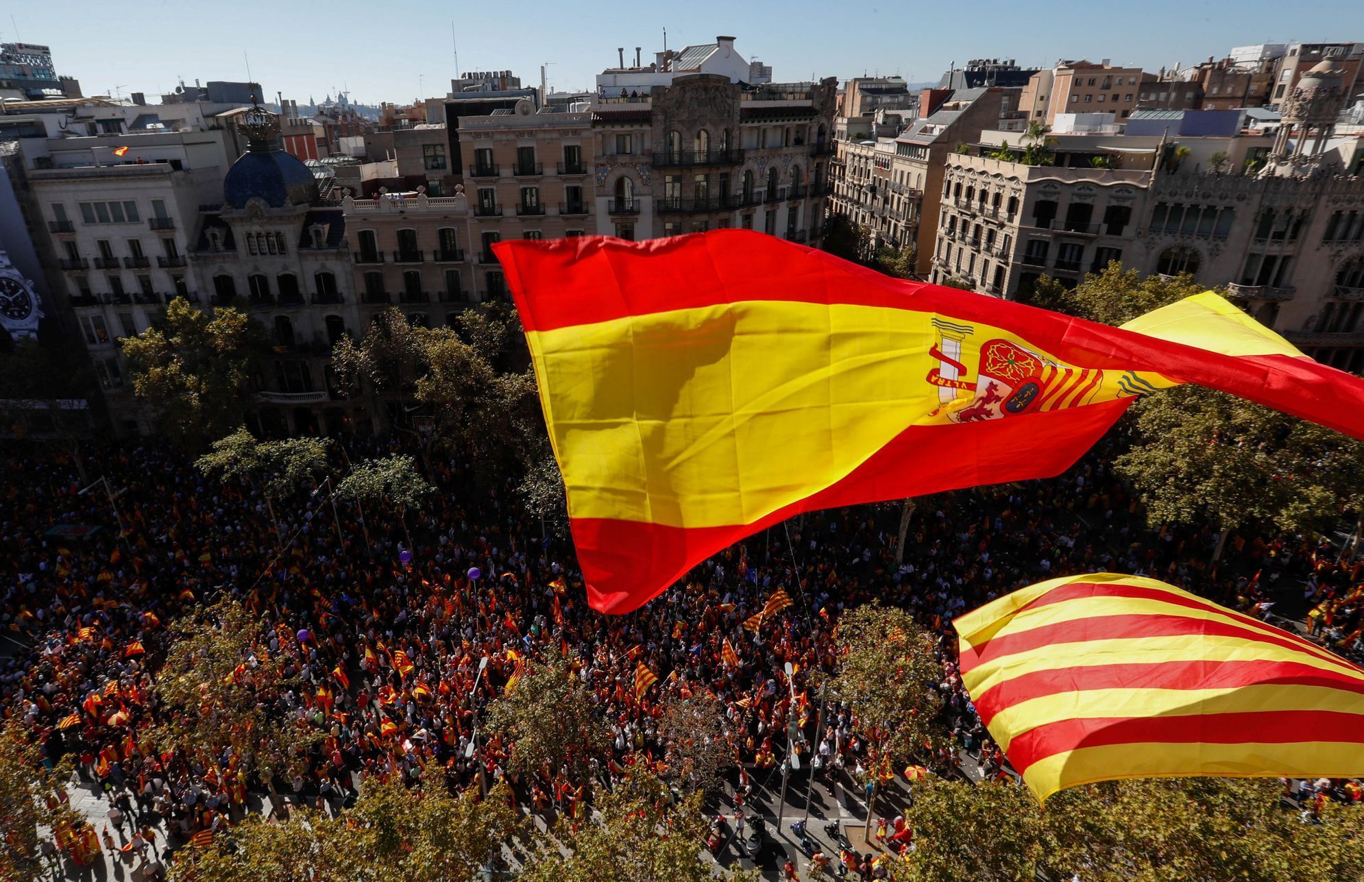 Barcelona - demonstrace za jednotu Španělska