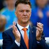 Netherlands coach Louis van Gaal claps at the 2014 World Cup Group B soccer match between Australia and Netherlands at the Beira Rio stadium