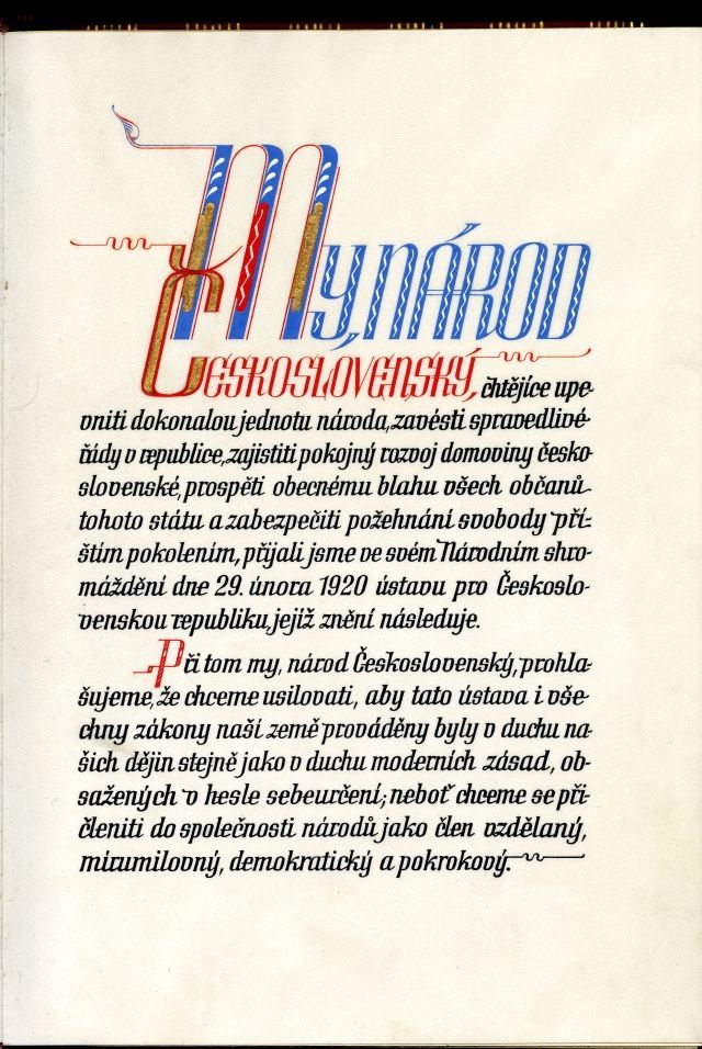 Památník Vítkov - první ústava