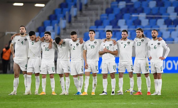 Soccer Football - Euro 2020 Qualification Play off - Slovakia v Republic of Ireland - Tehelne pole, Bratislava, Slovakia - October 8, 2020. Republic of Ireland players li