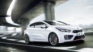 Kia Pro_Cee´d GT. Samotné označení Cee´d hlásá světu, že jde o auto vyvinuté a stvořené v Evropě, Pro_Cee´d GT je pak označení pro výkonnou sportovní třídveřovou verzi.