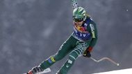 Američan Bode Miller na trati nejtěžšího závodu světa - rakouském Hahnenkammu.