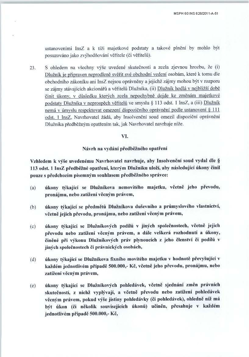 Komárek žádá, aby Sazka dostala předběžného správce